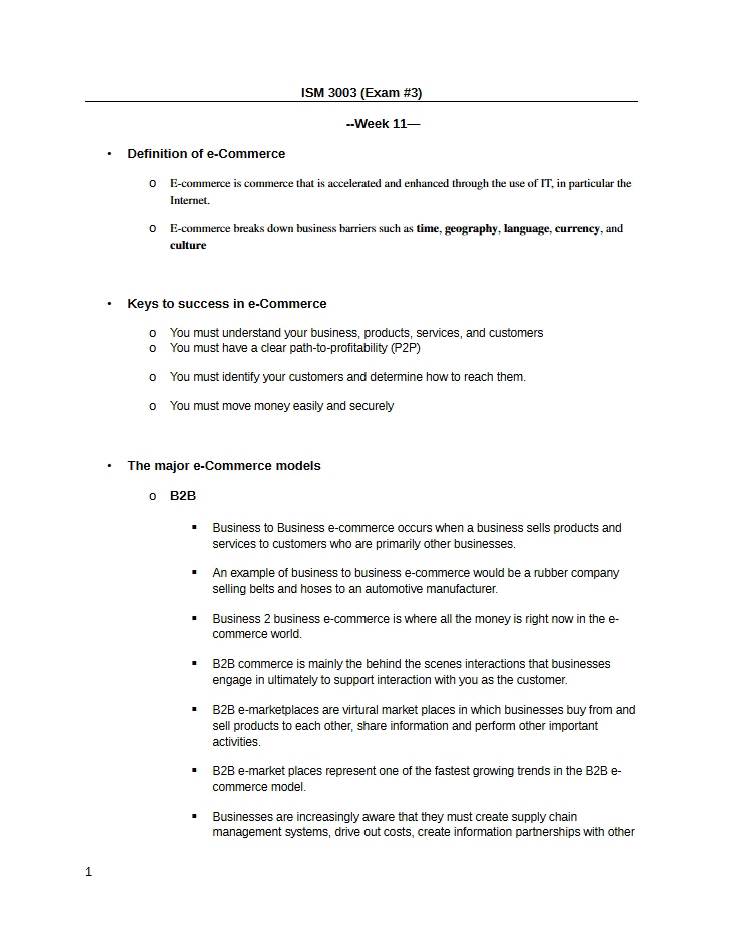 Summary for the Third Examination