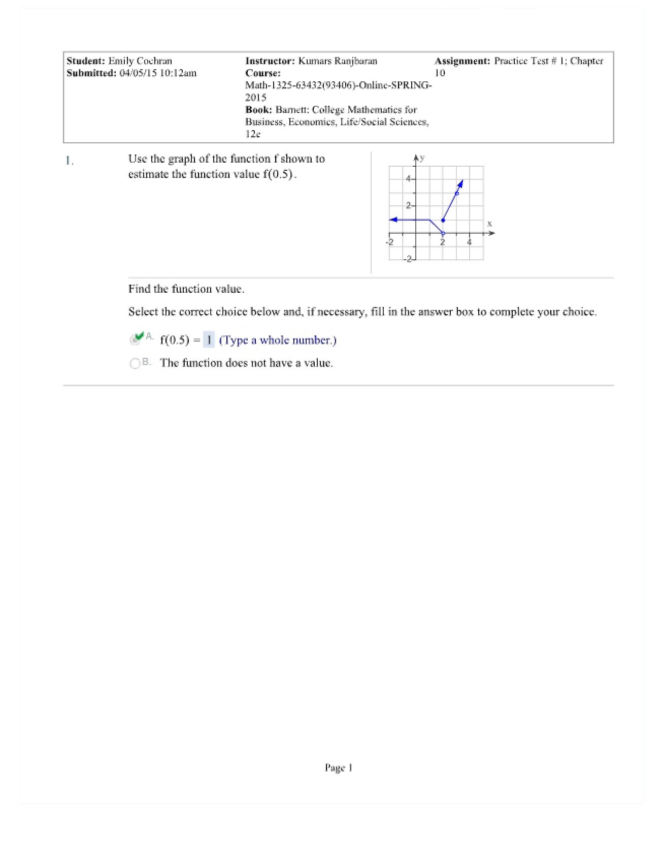 First Practice Test