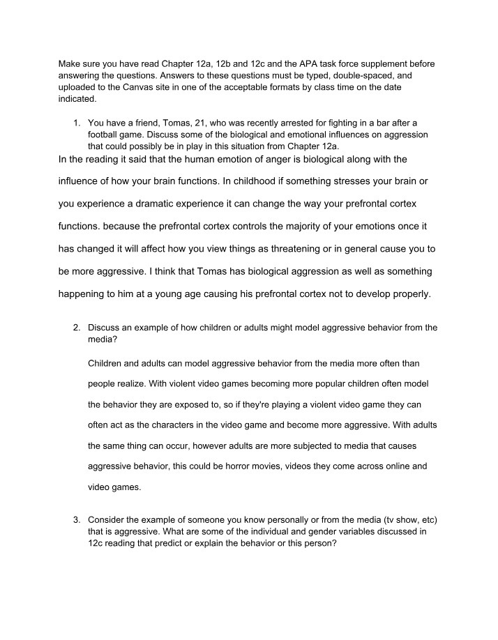 Biological and Emotional Influences on Aggression