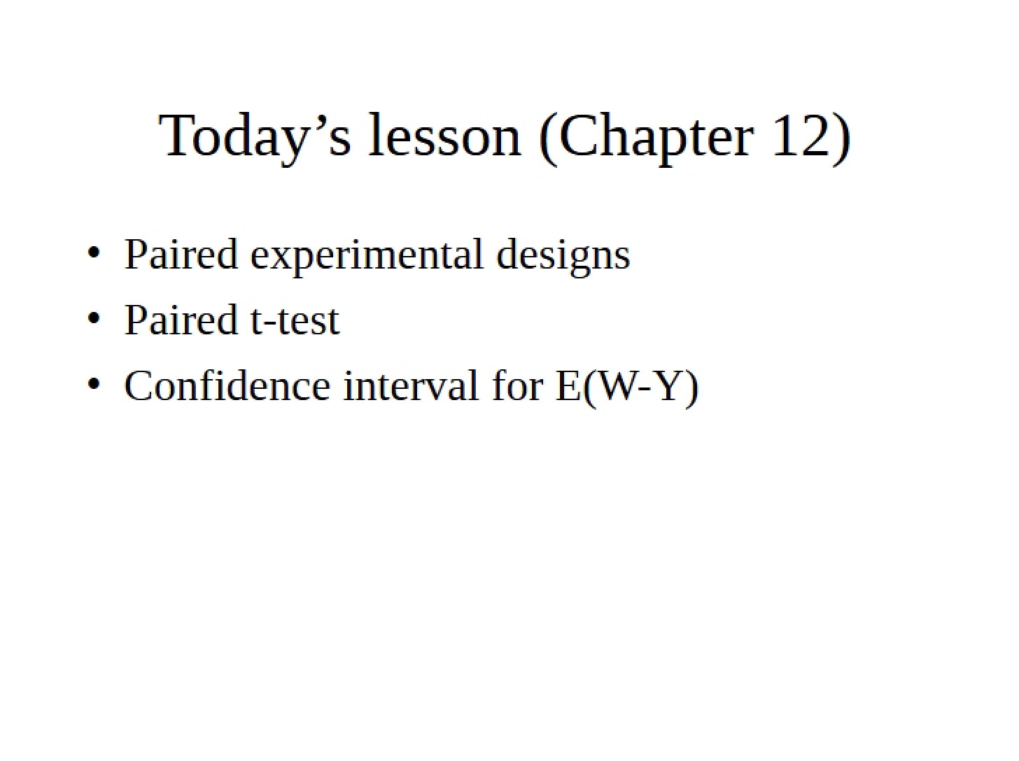 Designs for Paired Experiments