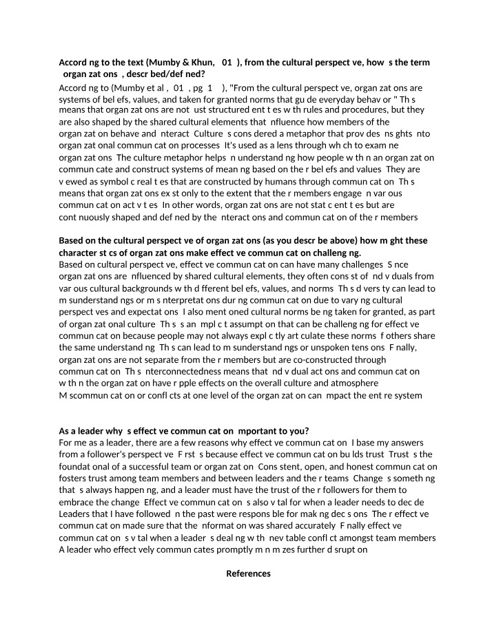 Organizational Culture - Impact on Communication