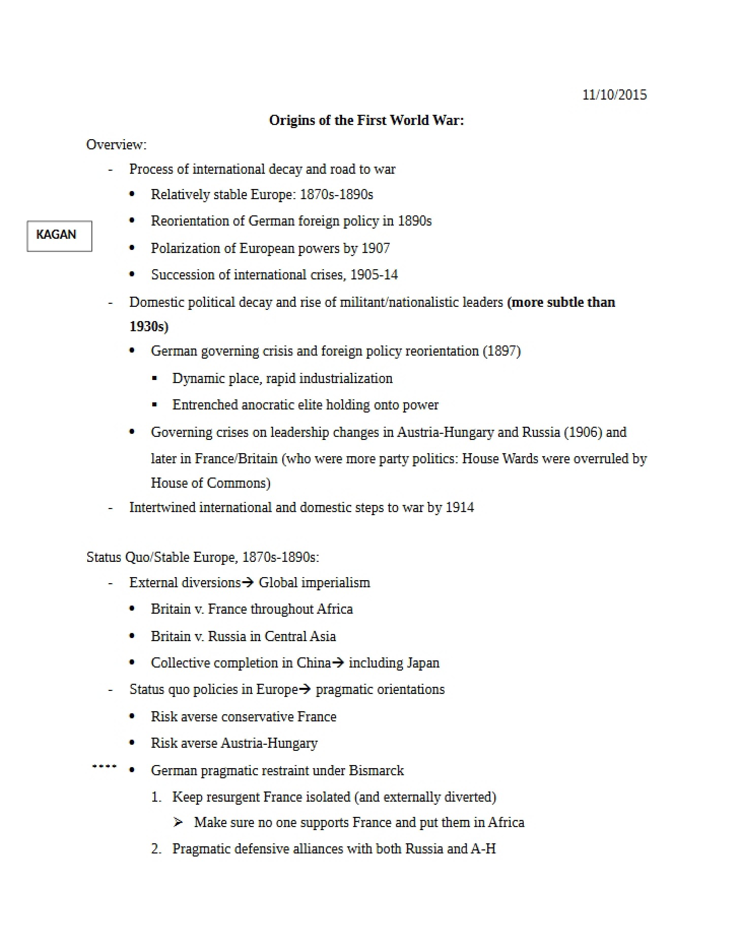 Lecture Notes Nov 10, 2015