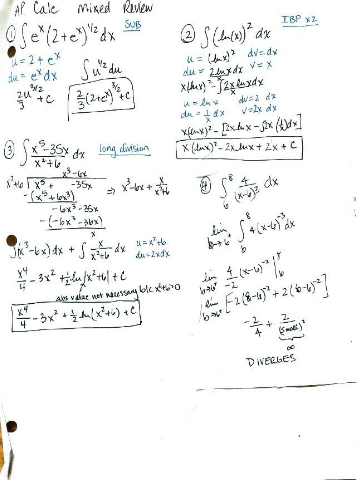 Key for Mixed Integration Review