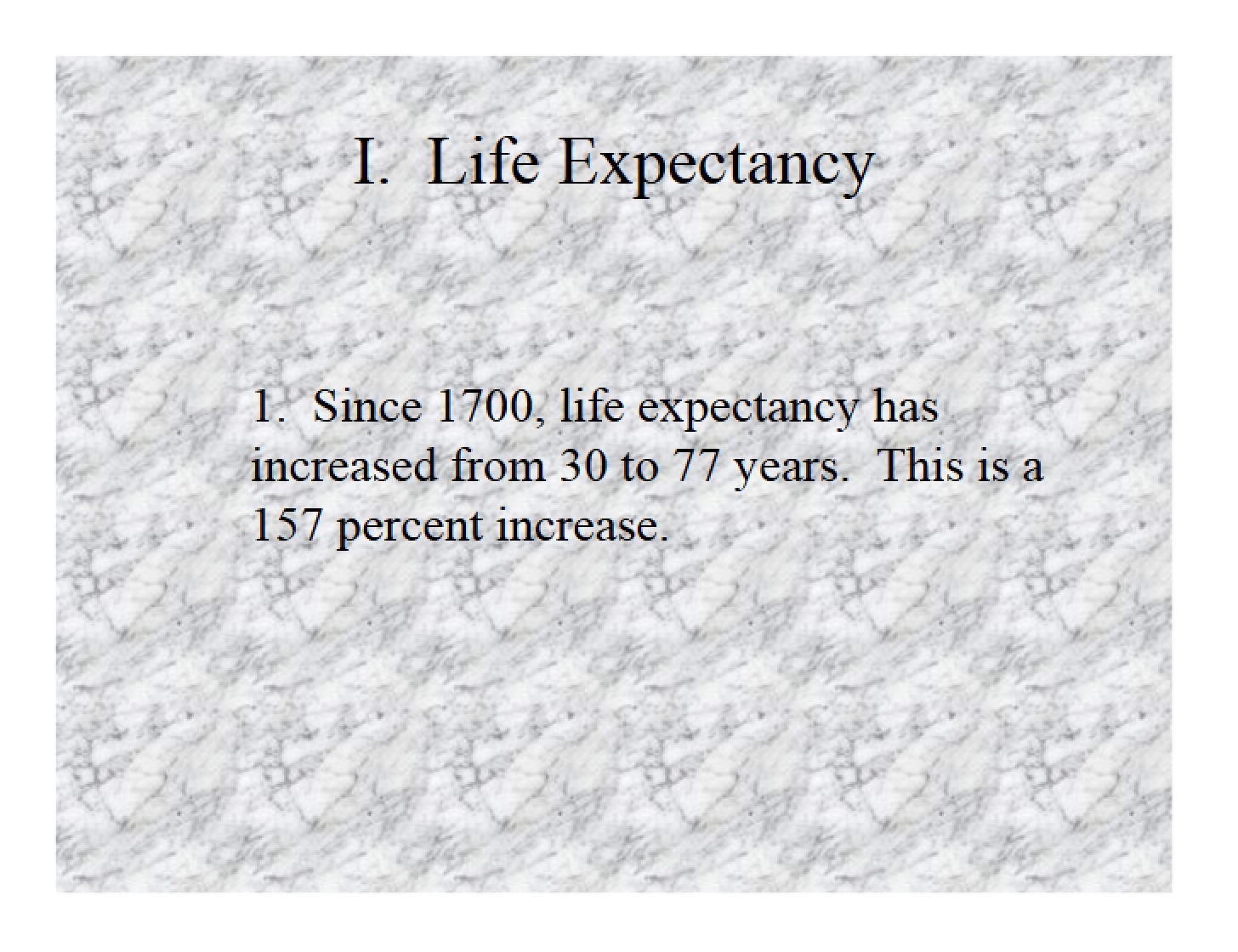 Expectancy of Life