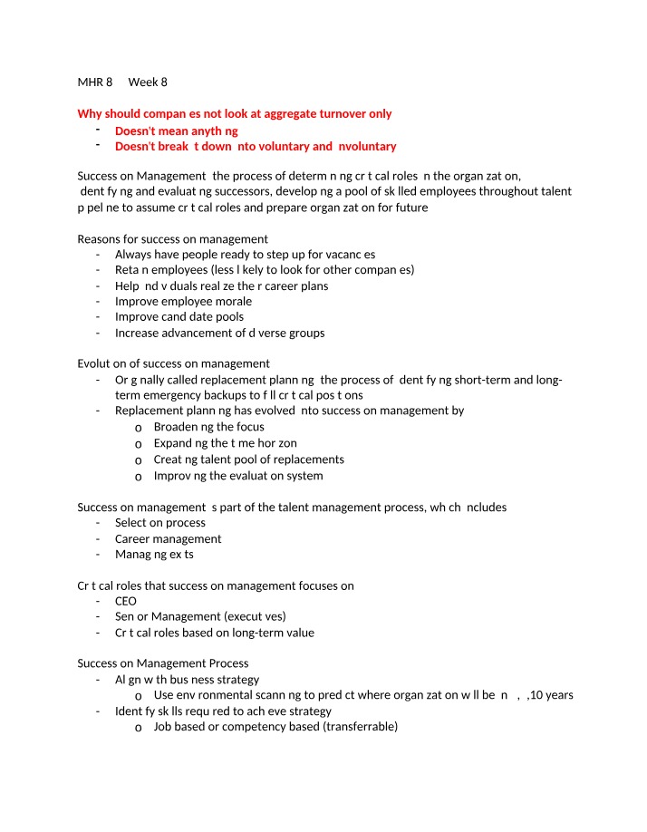 MHR 849 Week 8 Notes