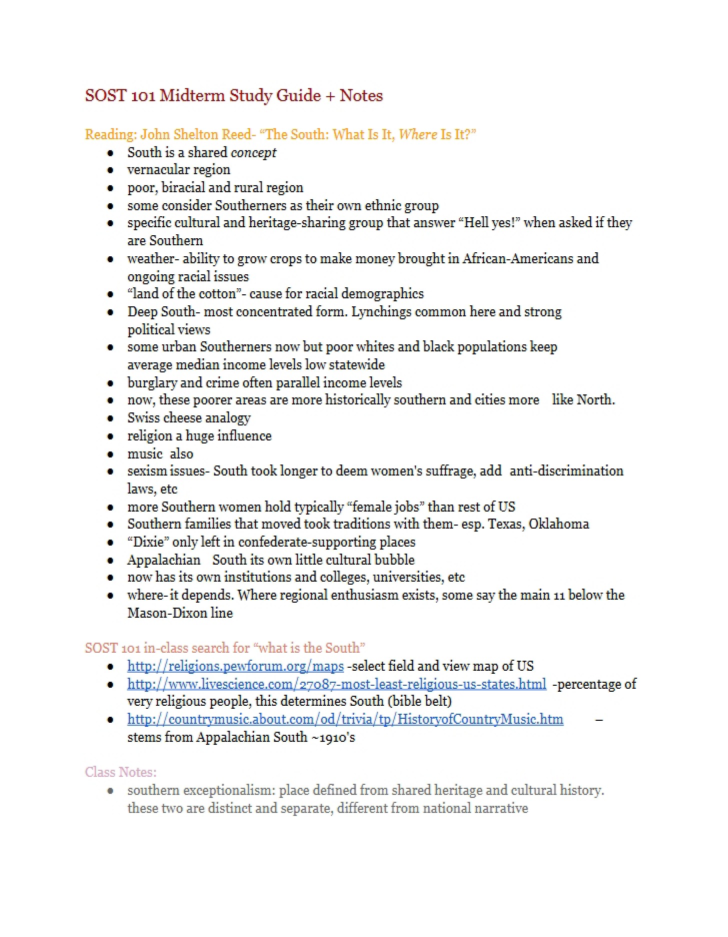 Midterm Exam Guide