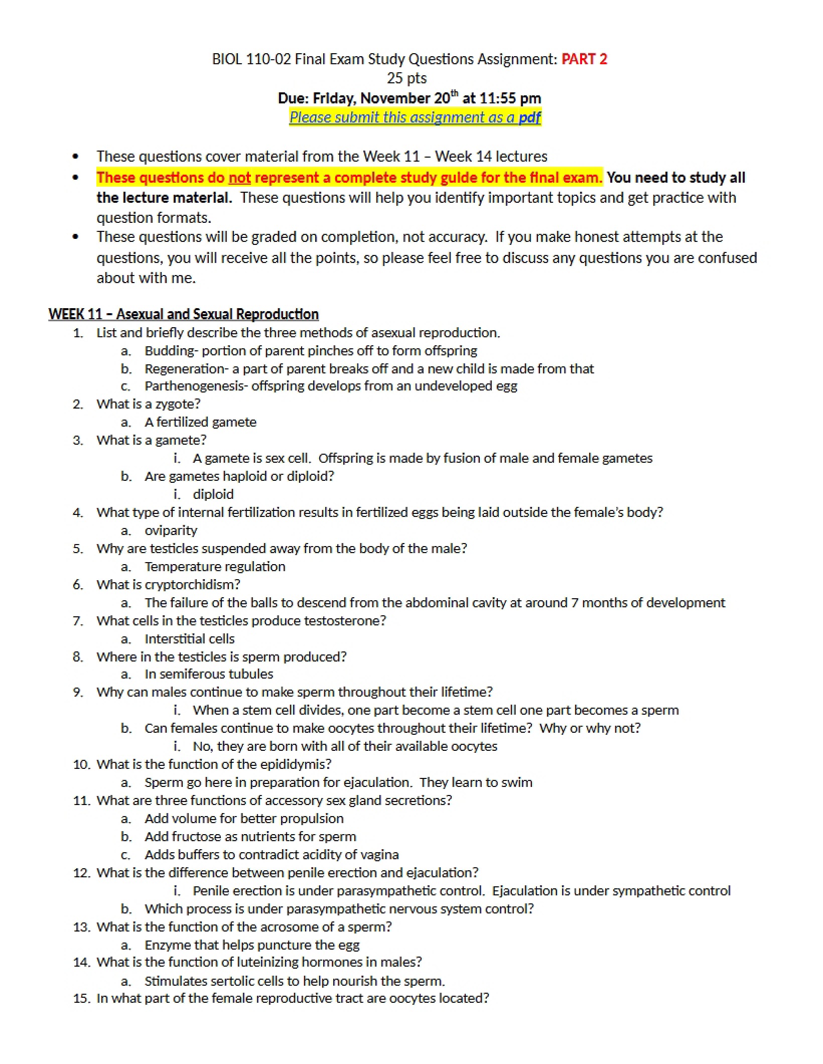 Final Exam Study Questions Part 2