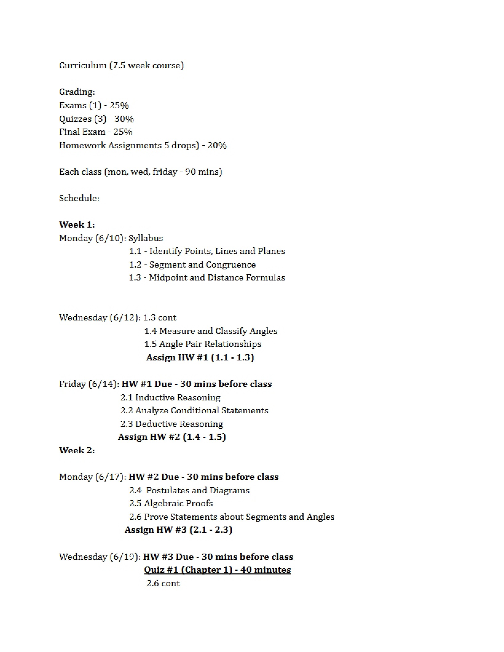Course Syllabus