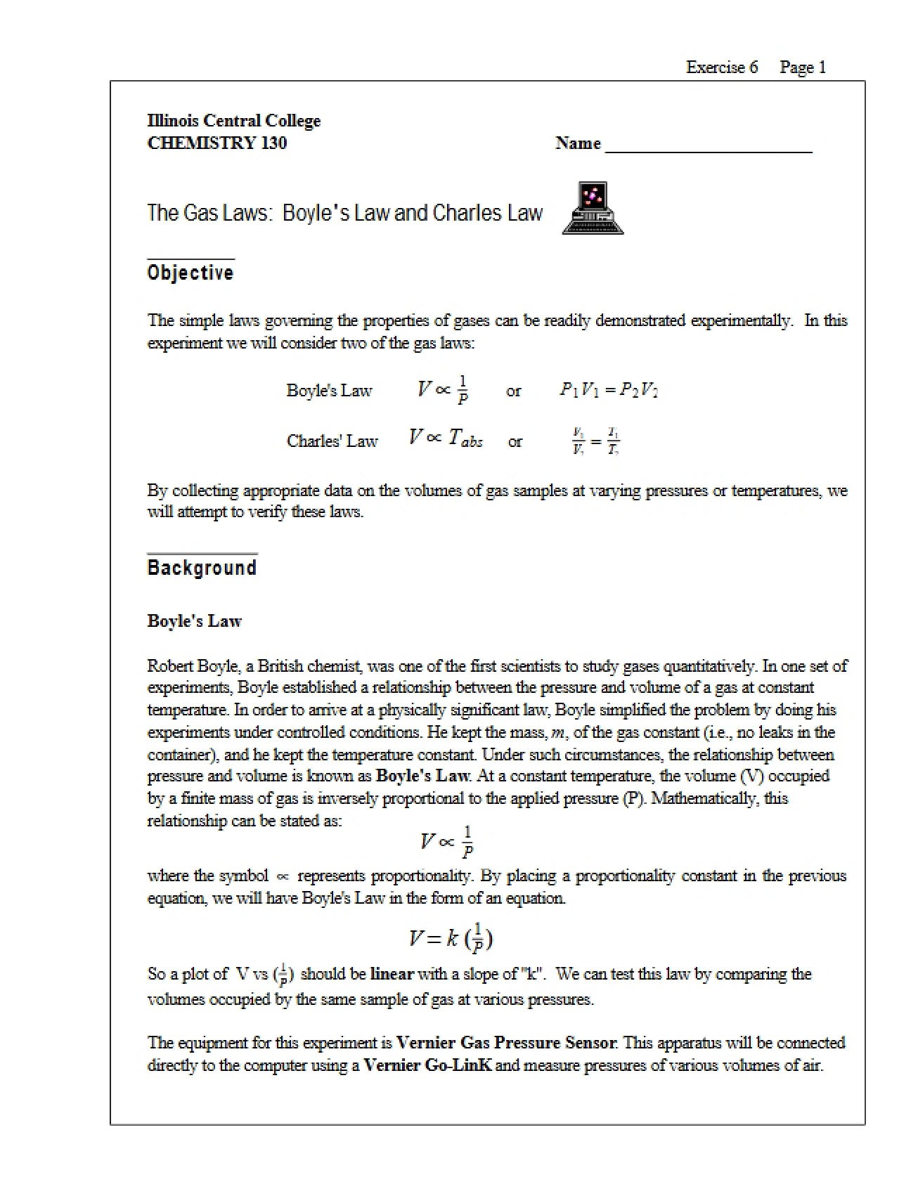 Laws of Charles and Boyle
