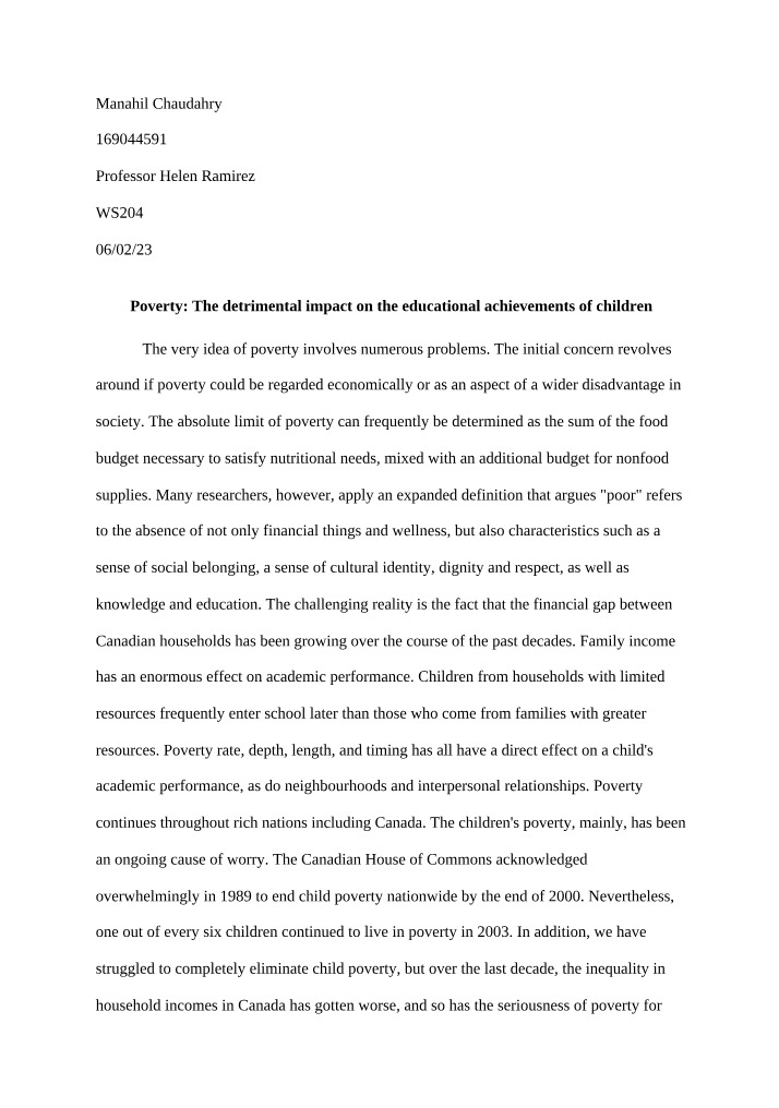 WS204 Poverty Assignment