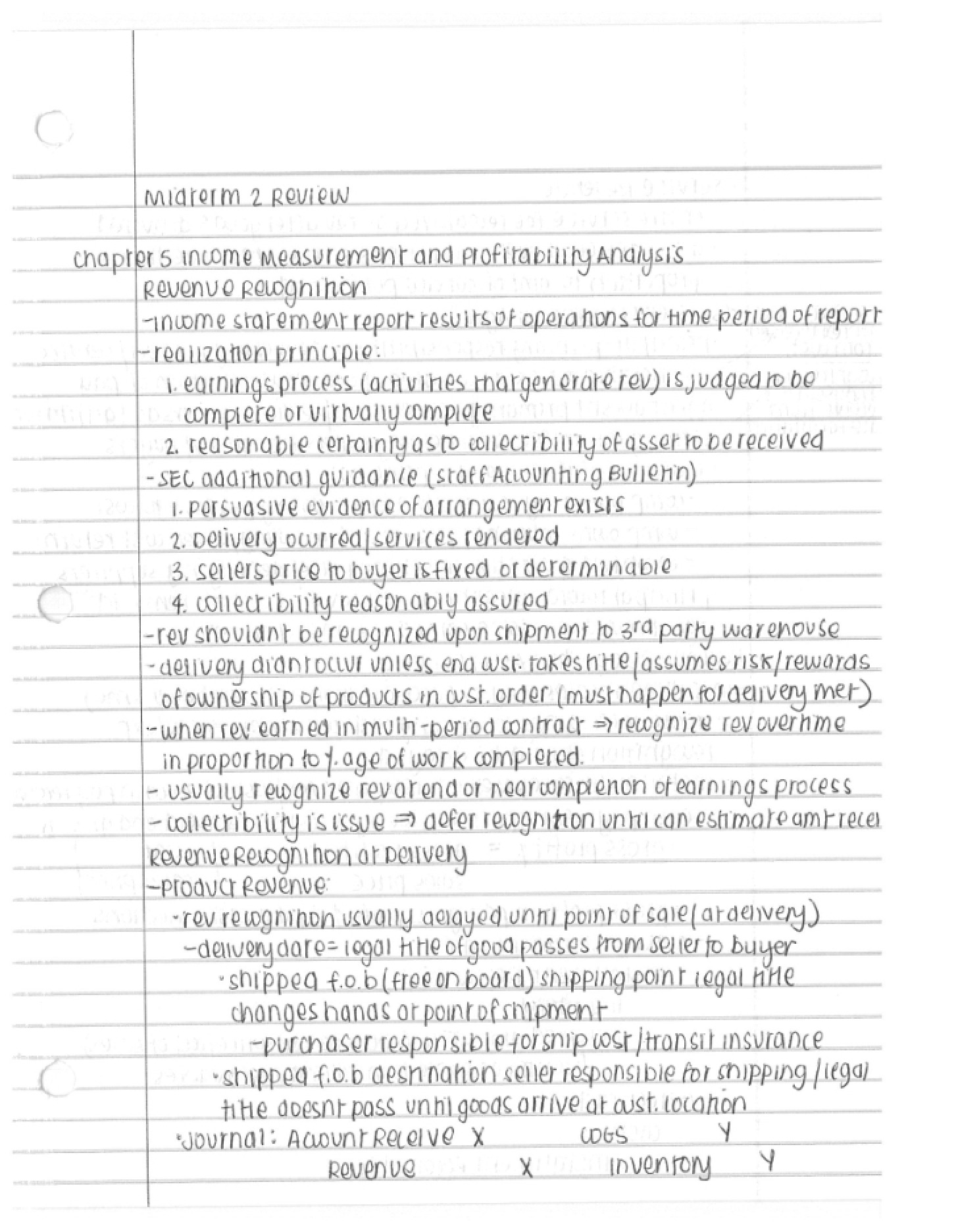 Review for Second Midterm