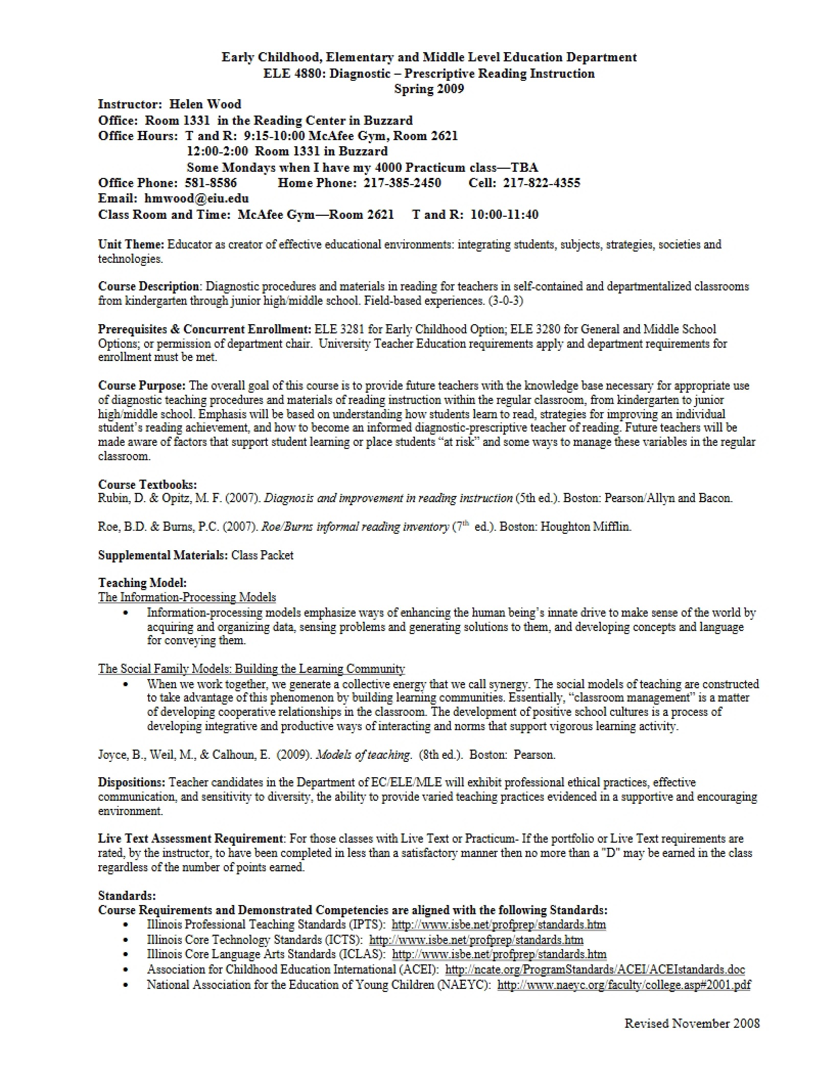 Syllabus - 9 Pages