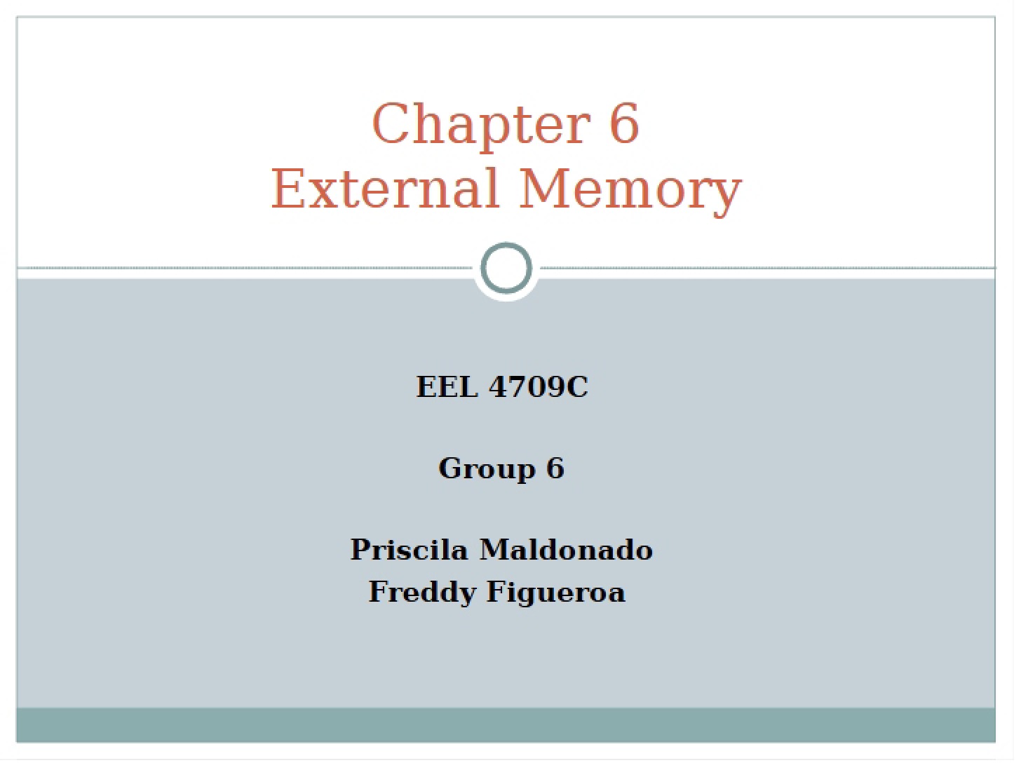 External Memory Overview (Ch 6)