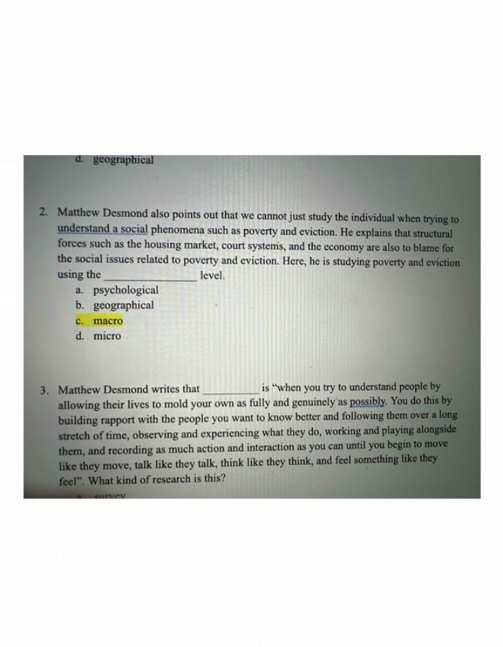 Structural Forces of Poverty and Eviction