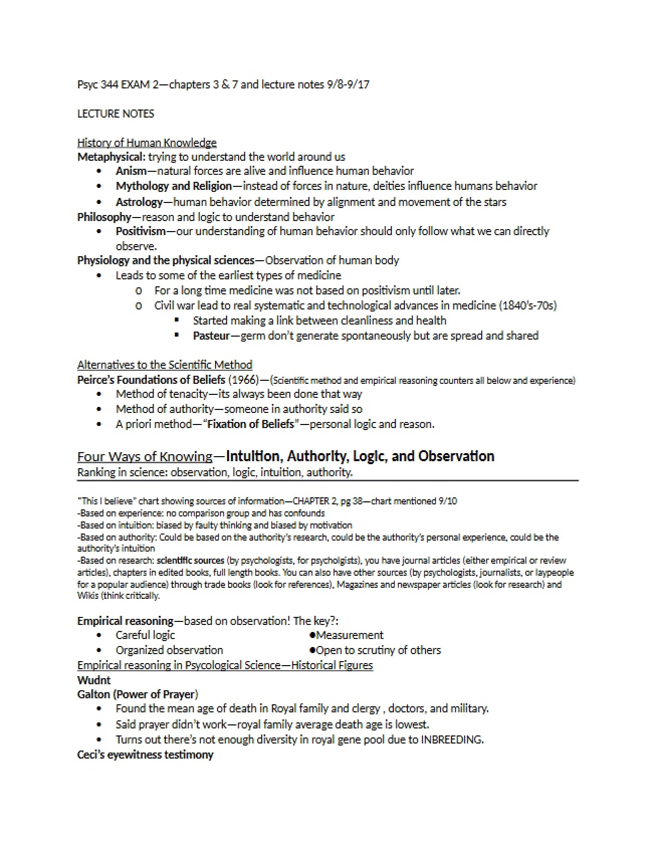 Study Materials for the Second Research Methods Exam