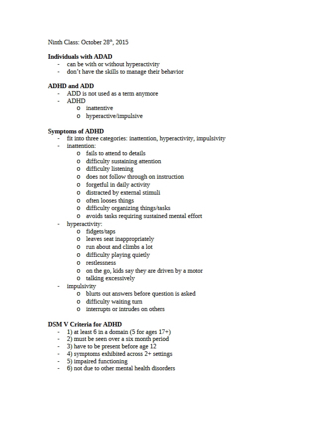 Special Ed Lecture Notes