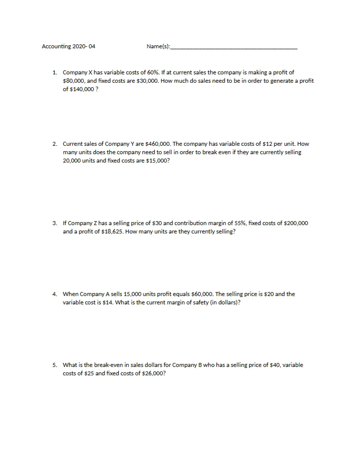 2020 Quiz Chapter 5 (with Answers)