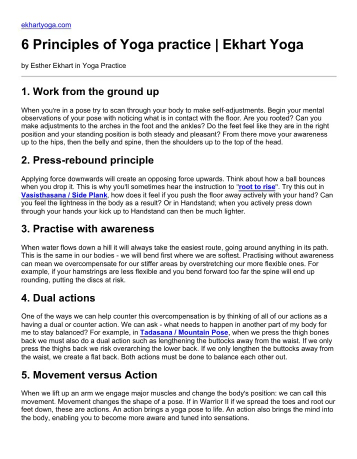 The 6 Principles of Yoga Practice
