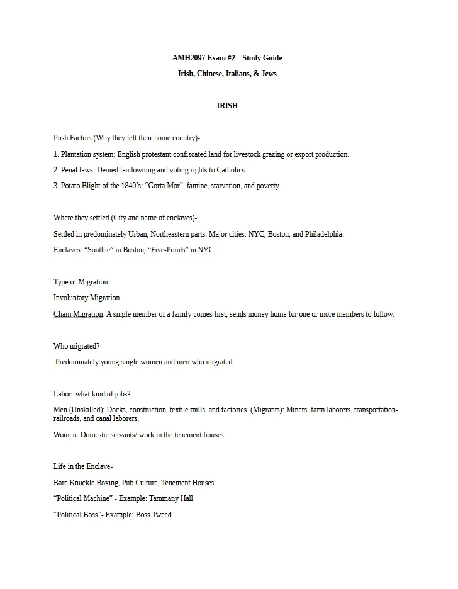 Study Framework for Midterm 2