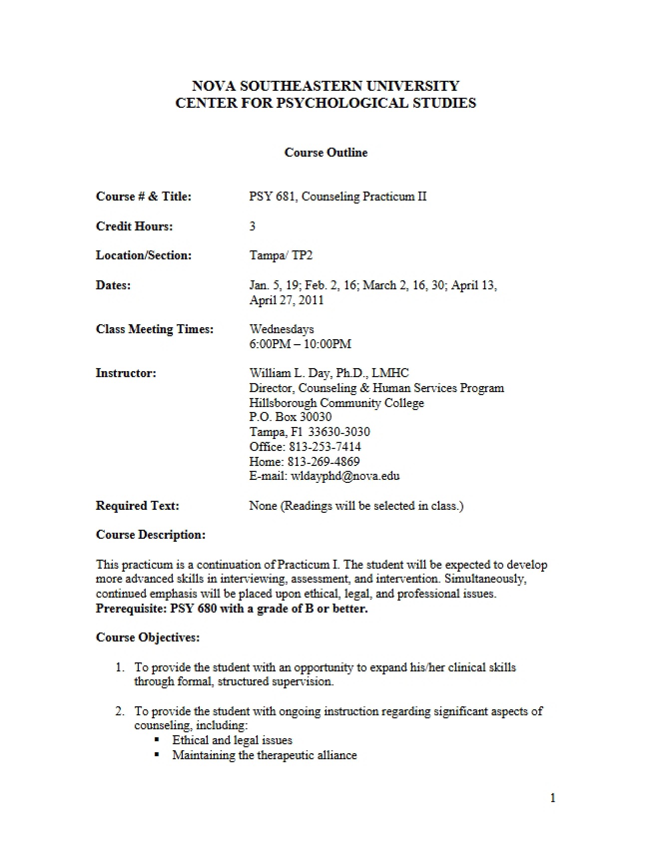 Practicum II Class Plan