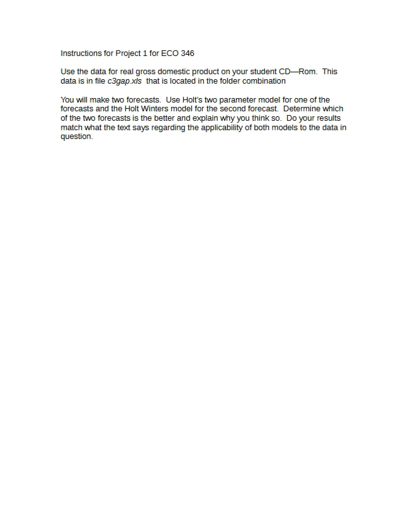 Second Forecasting Project