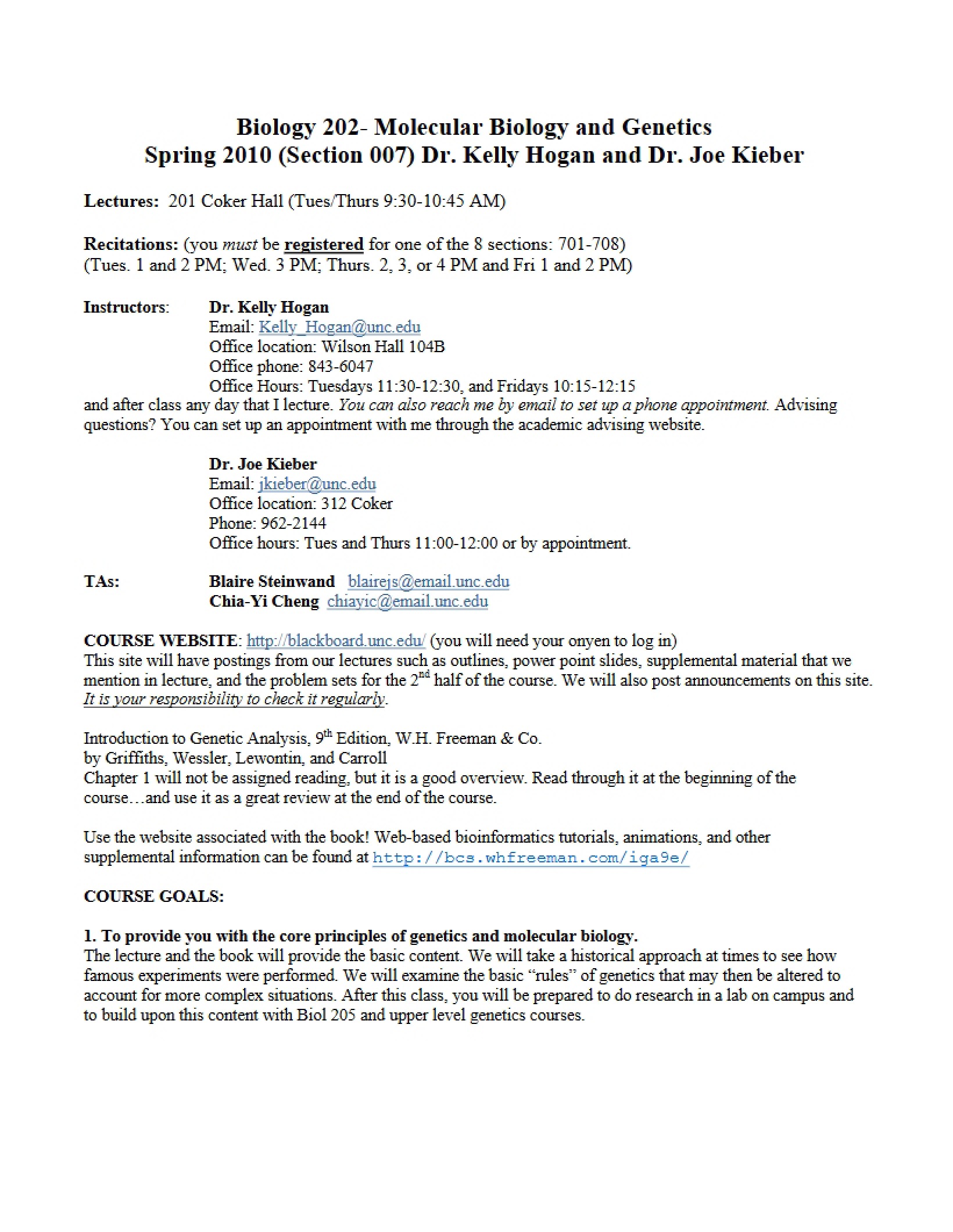 Class Syllabus Biol 202
