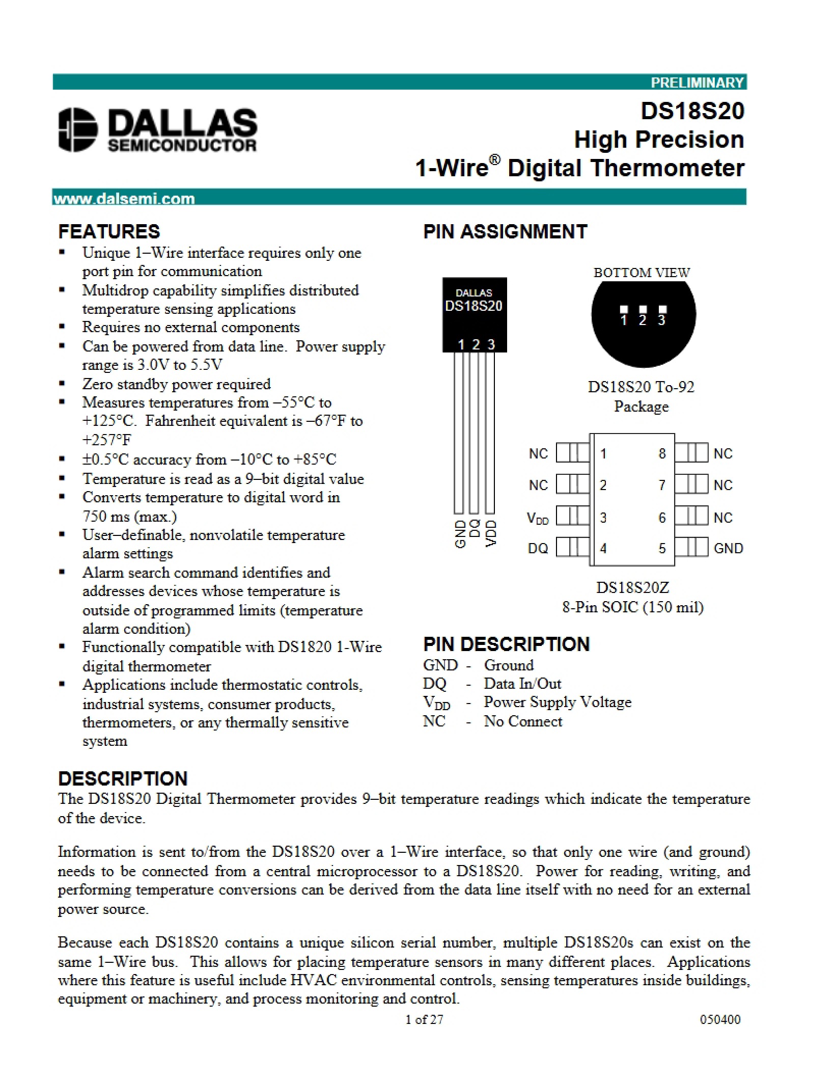 High Precision DS18S20