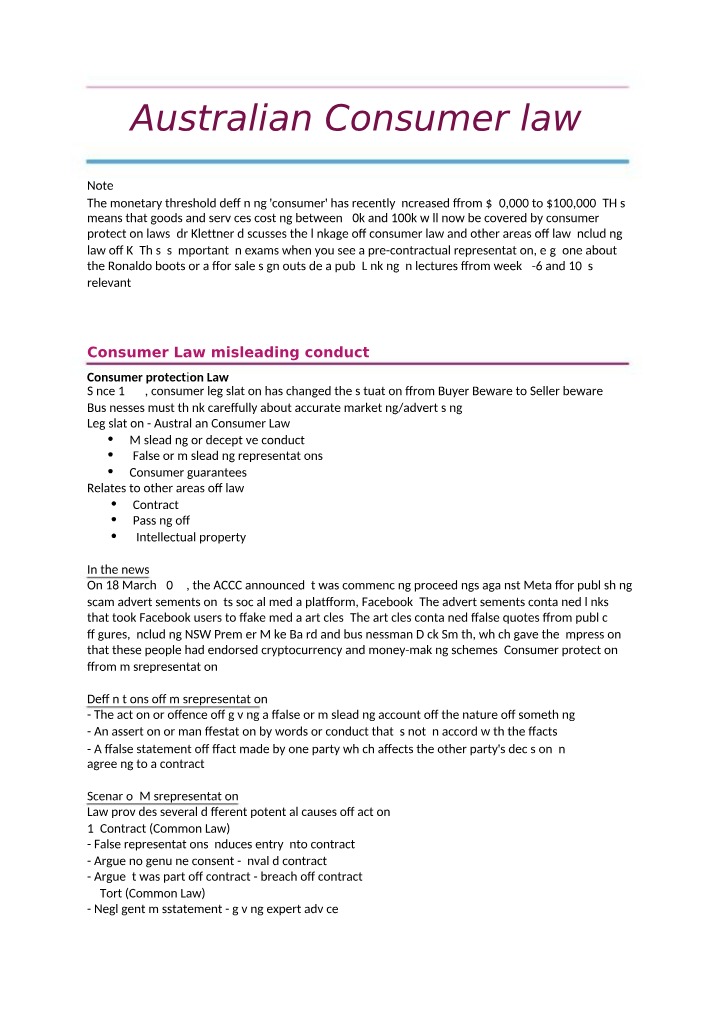 Australian Consumer Law - Understanding Misleading Conduct