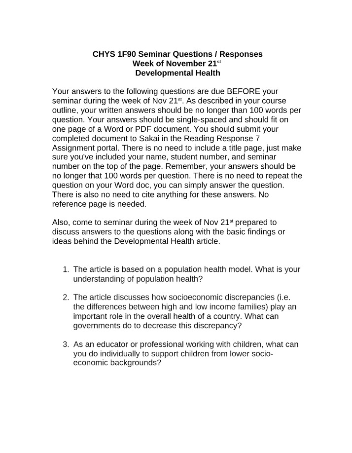 Seminar Response Questions - Week of Nov 21