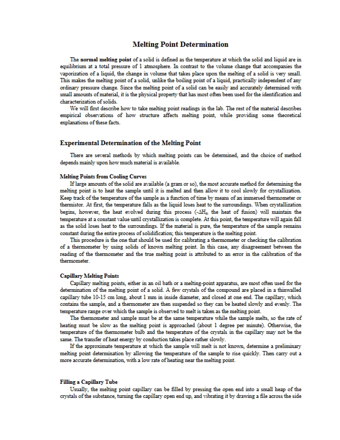 Determining Melting Points