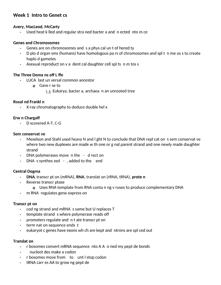 Study Guide for Genetics