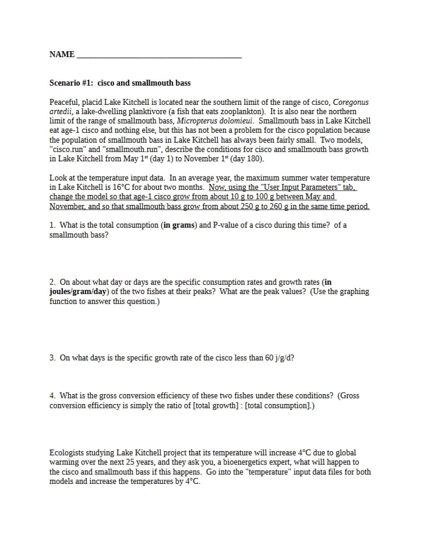 Study Guide for Scenarios (Zoo 511)