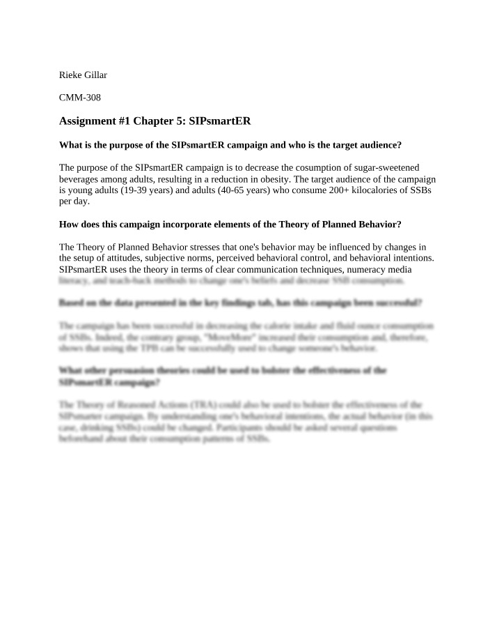 SIPsmartER Chapter 5 - Assignment 1