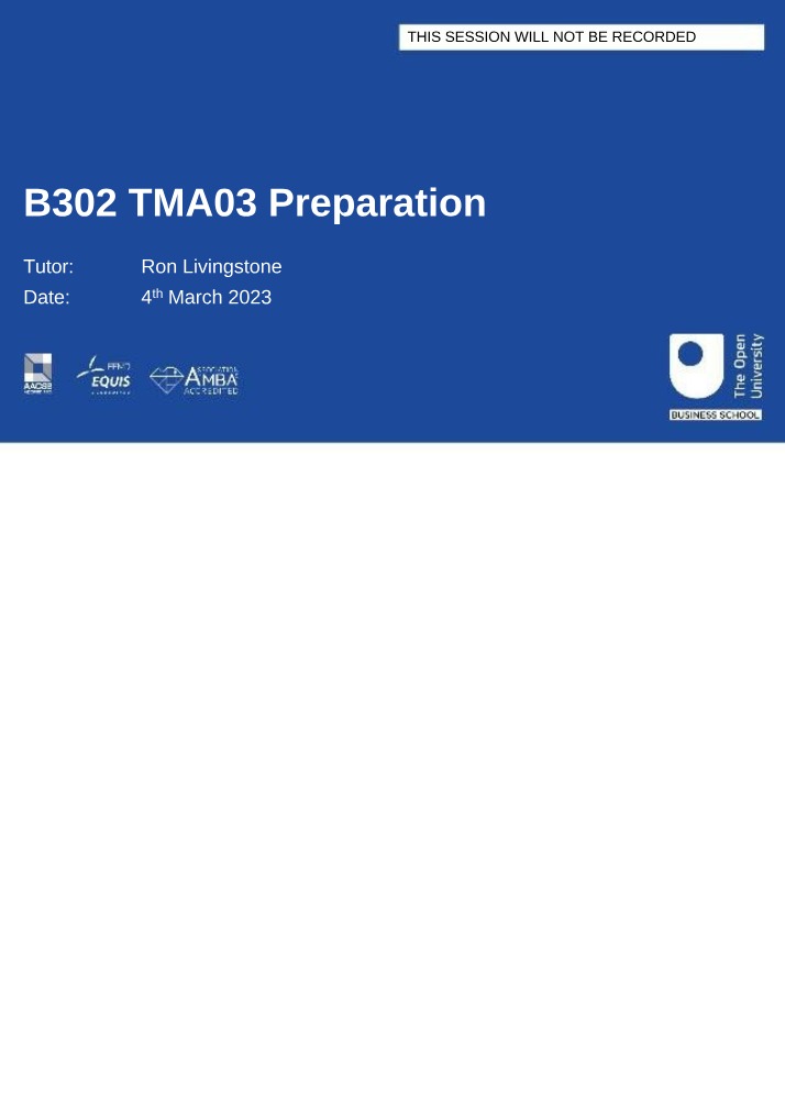 B302 TMA03 Strategy Analysis and Preparation