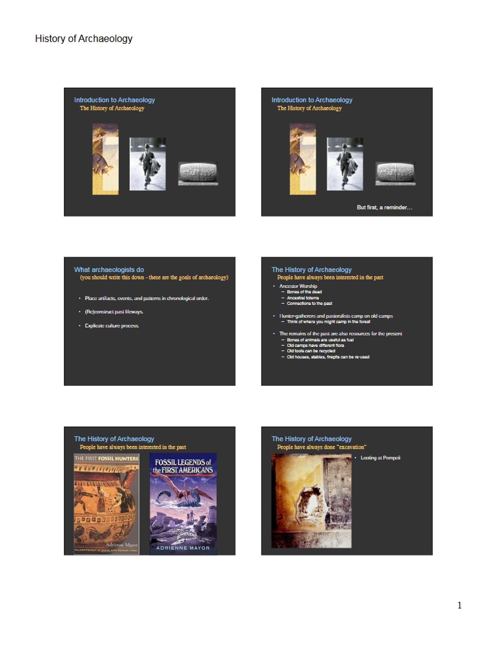 Archaeology History