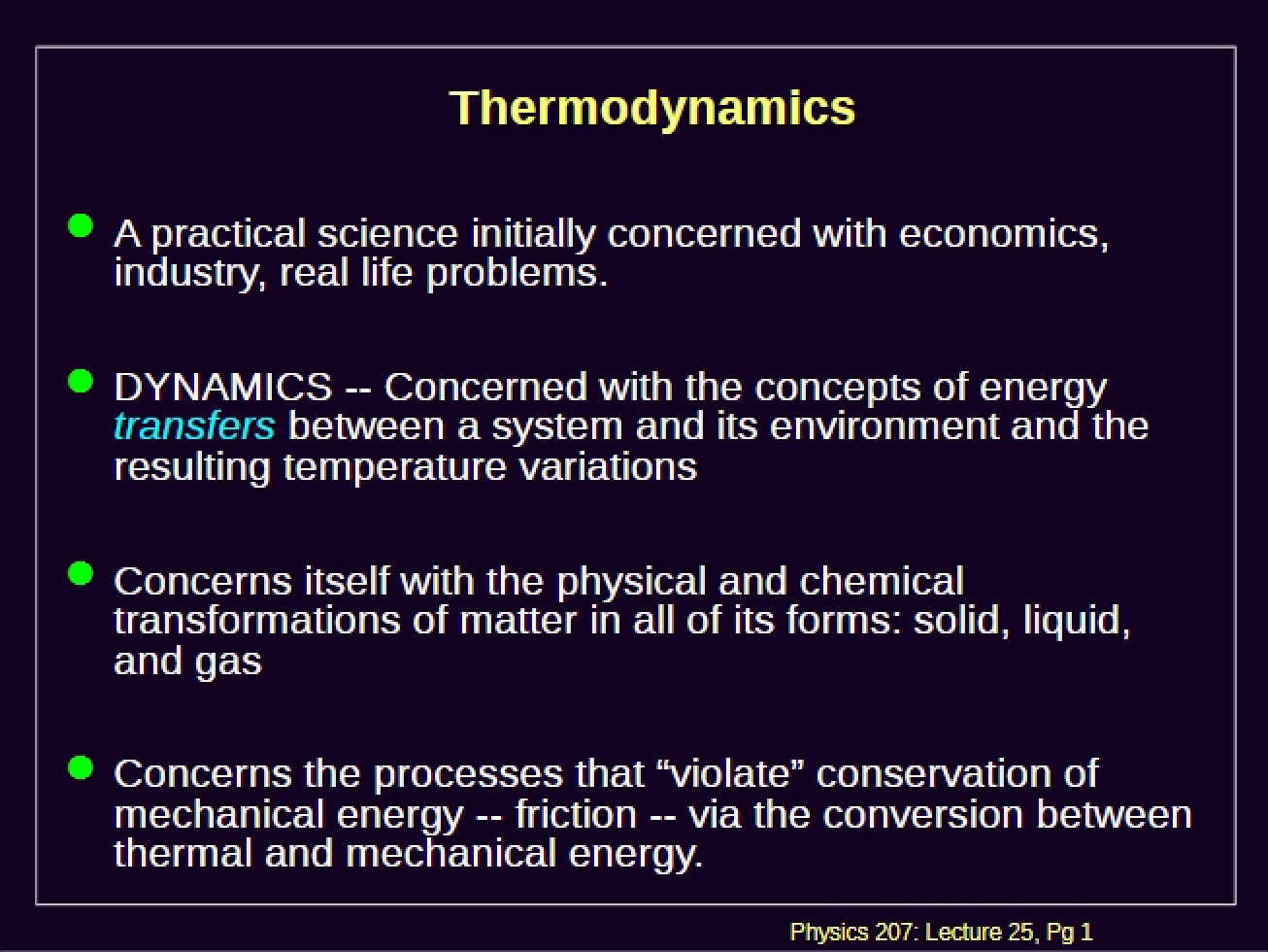 Thermodynamic Principles
