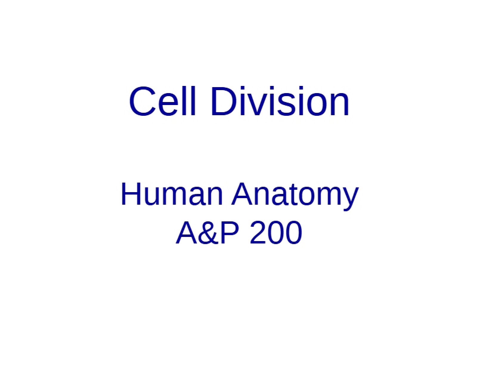Division of Cells