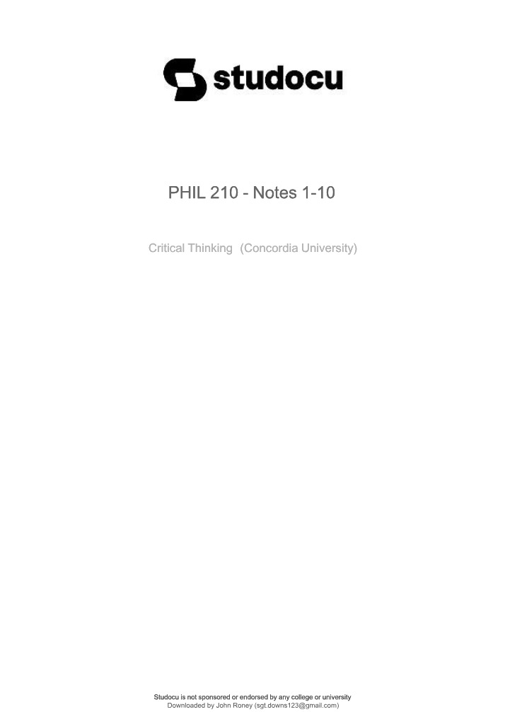 PHIL 210 Course Notes 1-10