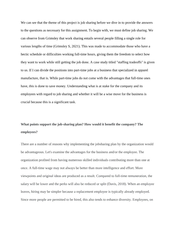 Job Sharing - Benefits and Challenges