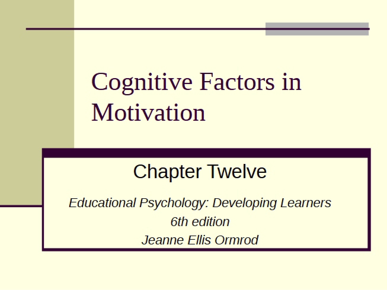 Motivation Cognitive Factors