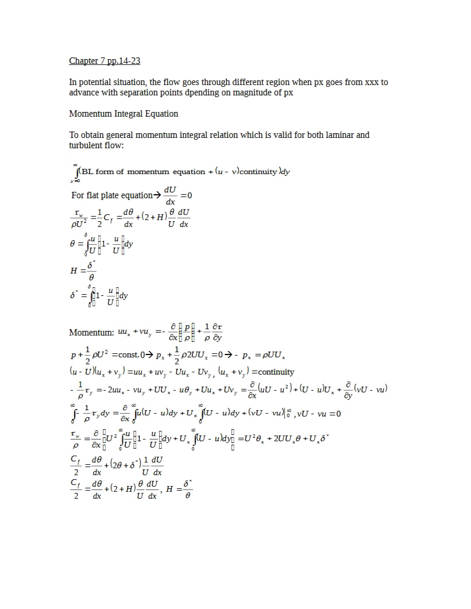 Class Notes for Fluids