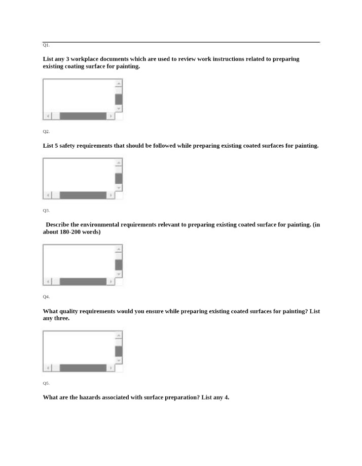 Workplace Documents on Safety for Preparing Coated Surfaces