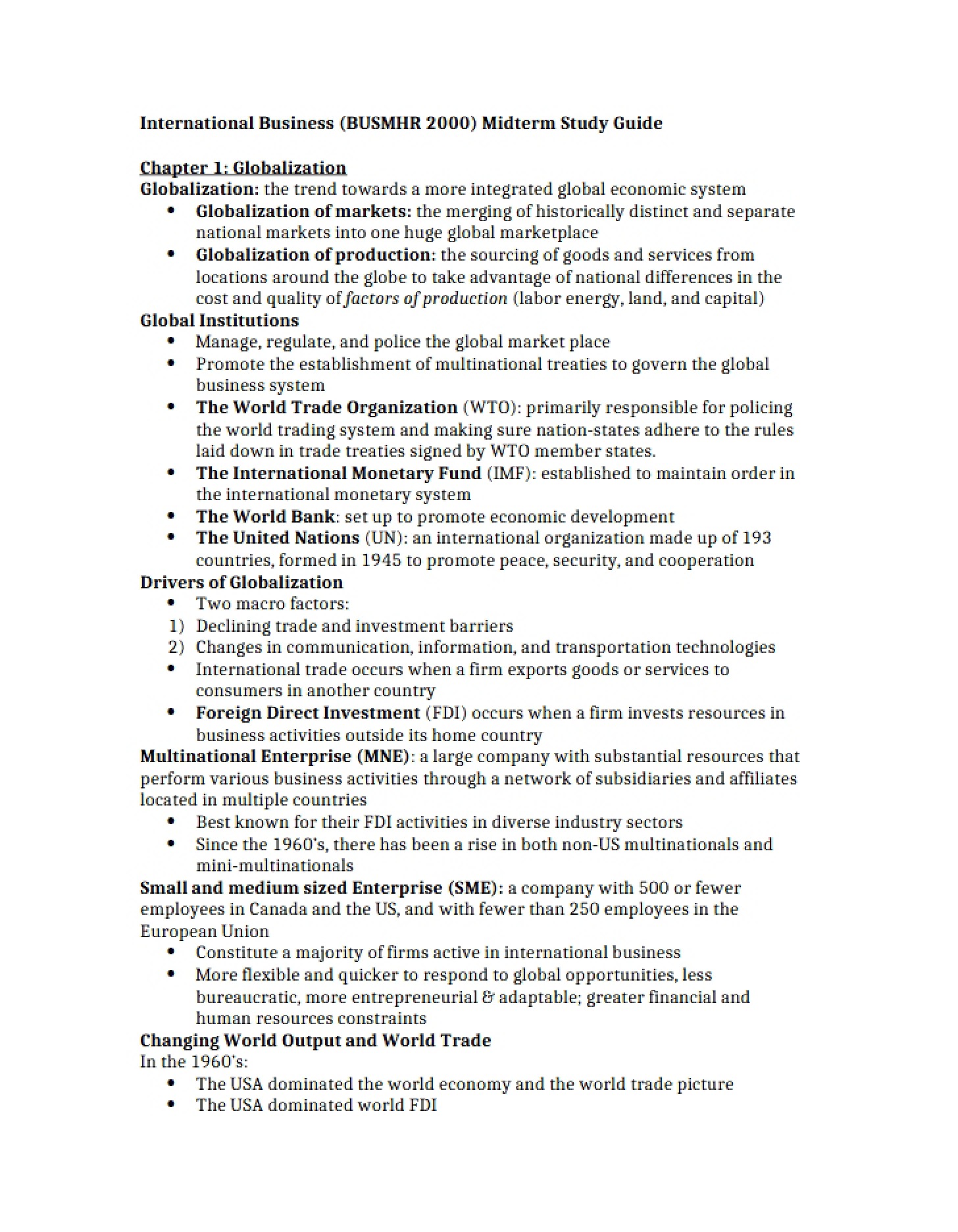 Guide for Midterm Study