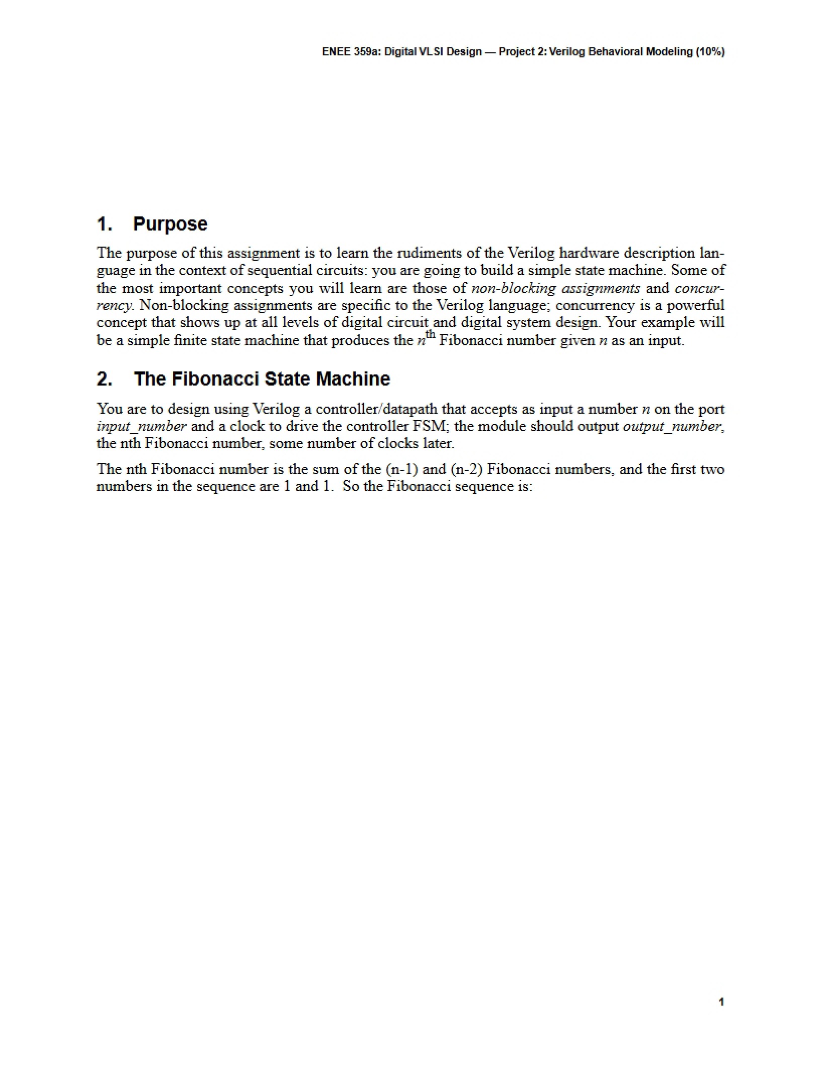 Verilog Modeling Project (No. 2)
