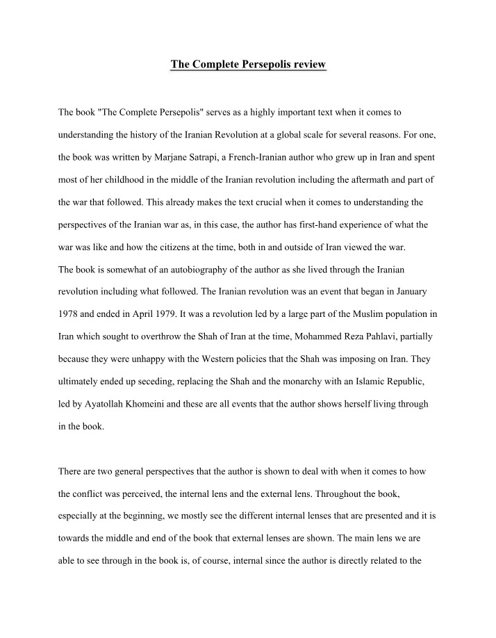 Review of The Complete Persepolis