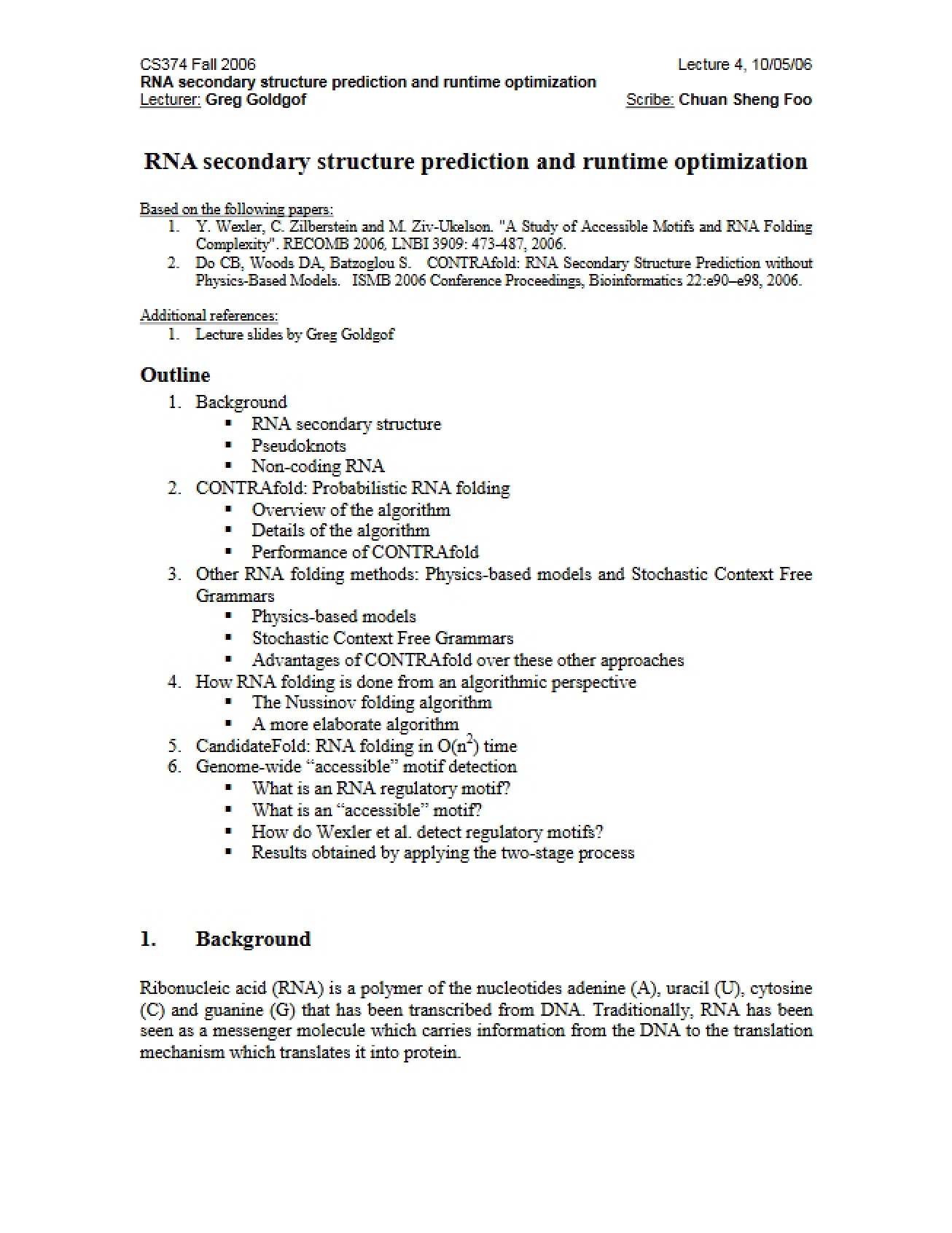 Runtime Optimization and RNA Secondary Structure Prediction
