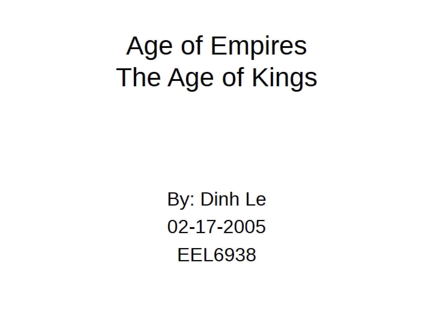 Age of Empires The Age of Kings