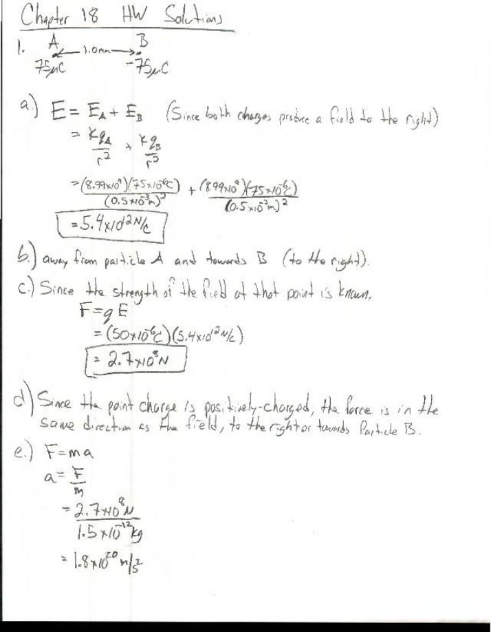 Solutions for Chapter 18 HW