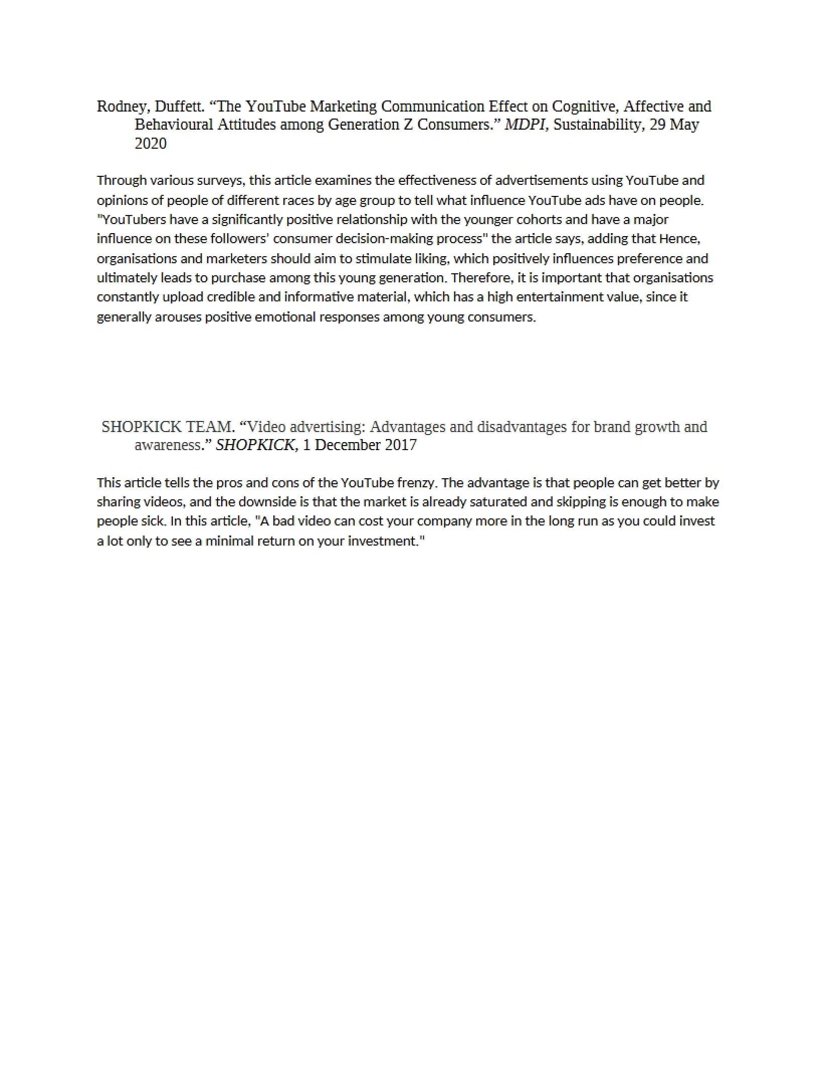 Annotated Bibliography Assignment