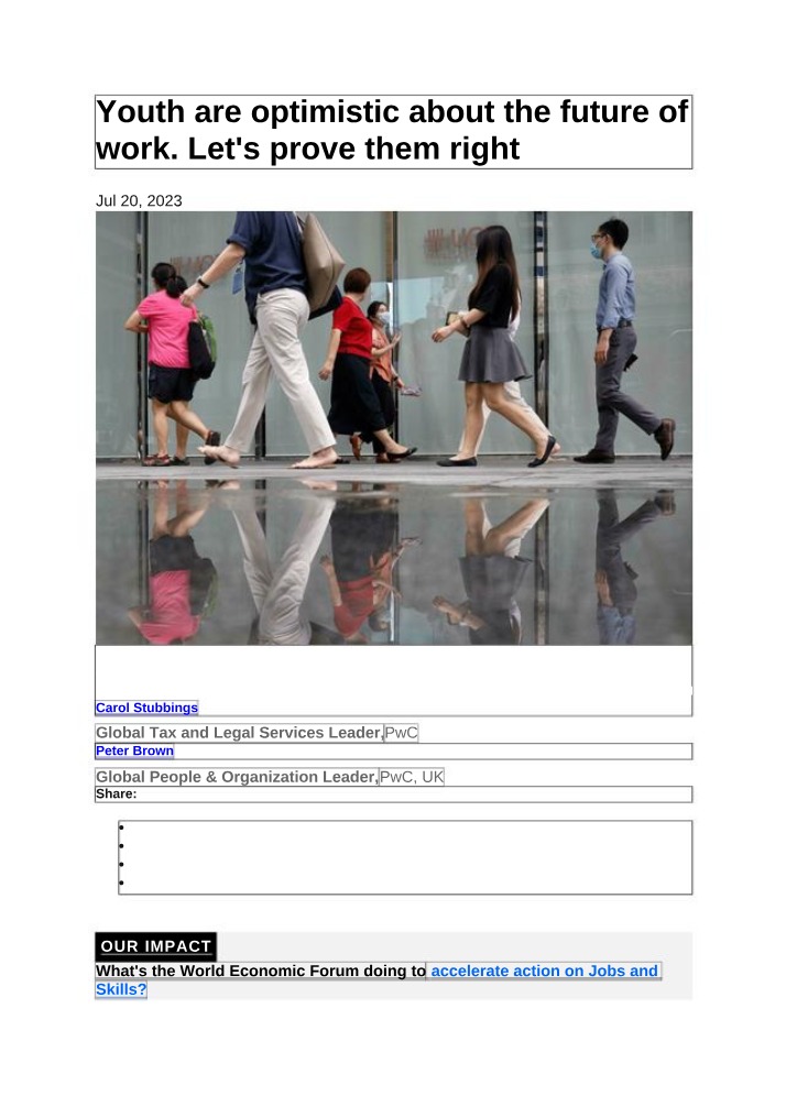 Youth Optimism Regarding the Future of Work